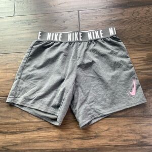 Girls Nike Dri-FIT Gray Performance Shorts